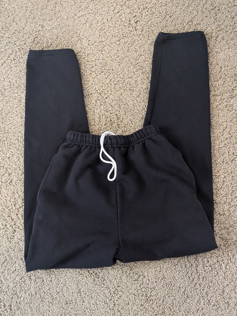 Jerzees Black Women's Track Pants with White Drawstring